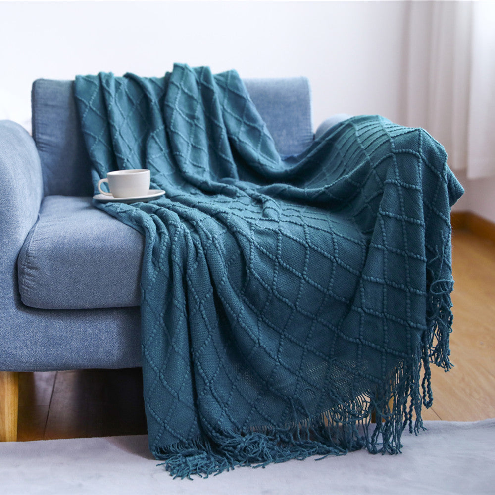 Cozy Knitted Throw Blanket