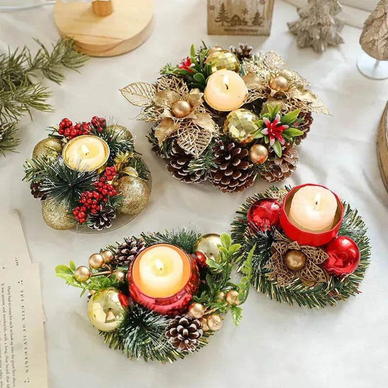 BowLift | Christmas candle wreath Xmas New Year candle holders decors