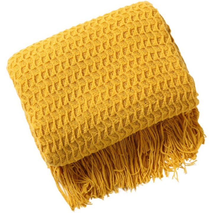 Women Luxurious Knit Blanket with Fringes Bowlift