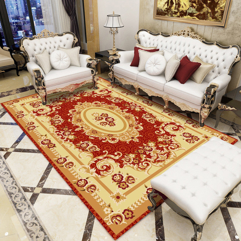 BowLift | Olden Floral Pattern Carpet Multicolored Polyester Indoor Rug Non-Slip Backing Pet Friendly Rug for Living Room