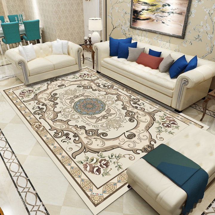 BowLift | Olden Floral Pattern Carpet Multicolored Polyester Indoor Rug Non-Slip Backing Pet Friendly Rug for Living Room