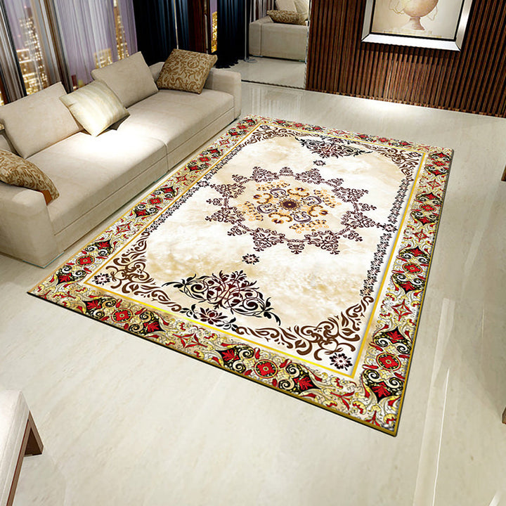 BowLift | Multi-Colored Flower Print Rug Synthetic Antique Indoor Rug Non-Slip Backing Easy Maintenance Area Rug for the Living Room