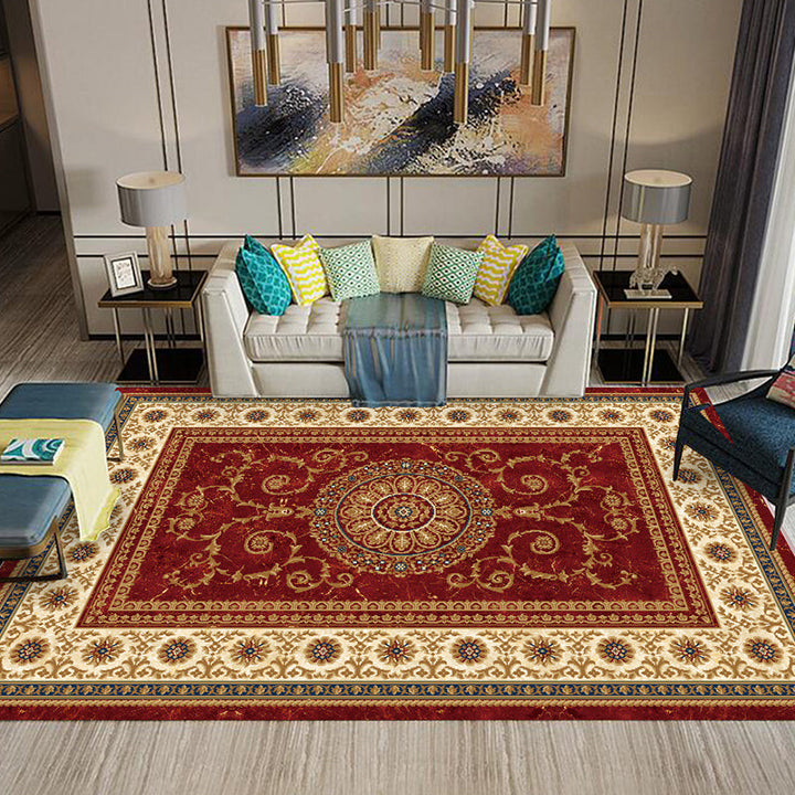 BowLift | Multi-Colored Flower Print Rug Synthetic Antique Indoor Rug Non-Slip Backing Easy Maintenance Area Rug for the Living Room