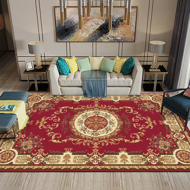 BowLift | Multi-Colored Flower Print Rug Synthetic Antique Indoor Rug Non-Slip Backing Easy Maintenance Area Rug for the Living Room