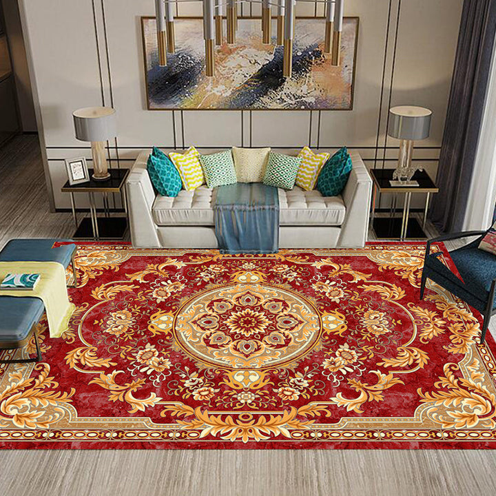 BowLift | Multi-Colored Flower Print Rug Synthetic Antique Indoor Rug Non-Slip Backing Easy Maintenance Area Rug for the Living Room