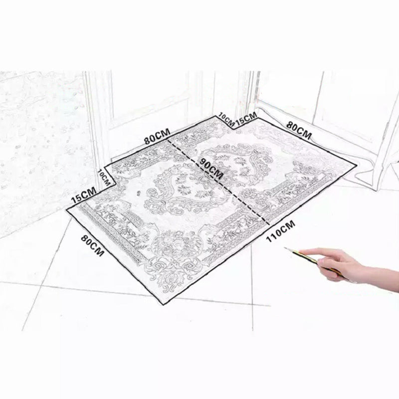 BowLift | Multicolored Living Room Carpet Nostalgia Floral Pattern Area Rug Synthetic Non-Slip Back Stain Resistant Carpet
