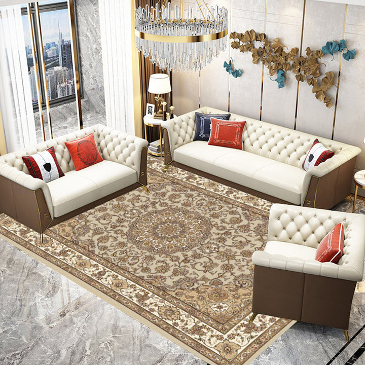 BowLift | Multicolored parlor rug Nostalgia floral pattern area rug non-slip backing washable rug