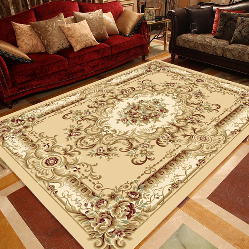 BowLift | Multicolored parlor rug Nostalgia floral pattern area rug non-slip backing washable rug