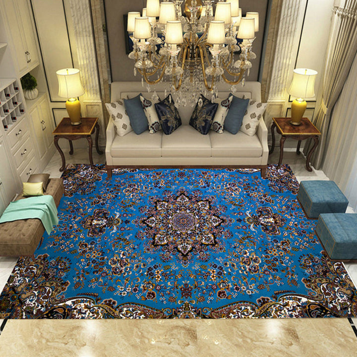 BowLift | Multicolored parlor rug Nostalgia floral pattern area rug non-slip backing washable rug