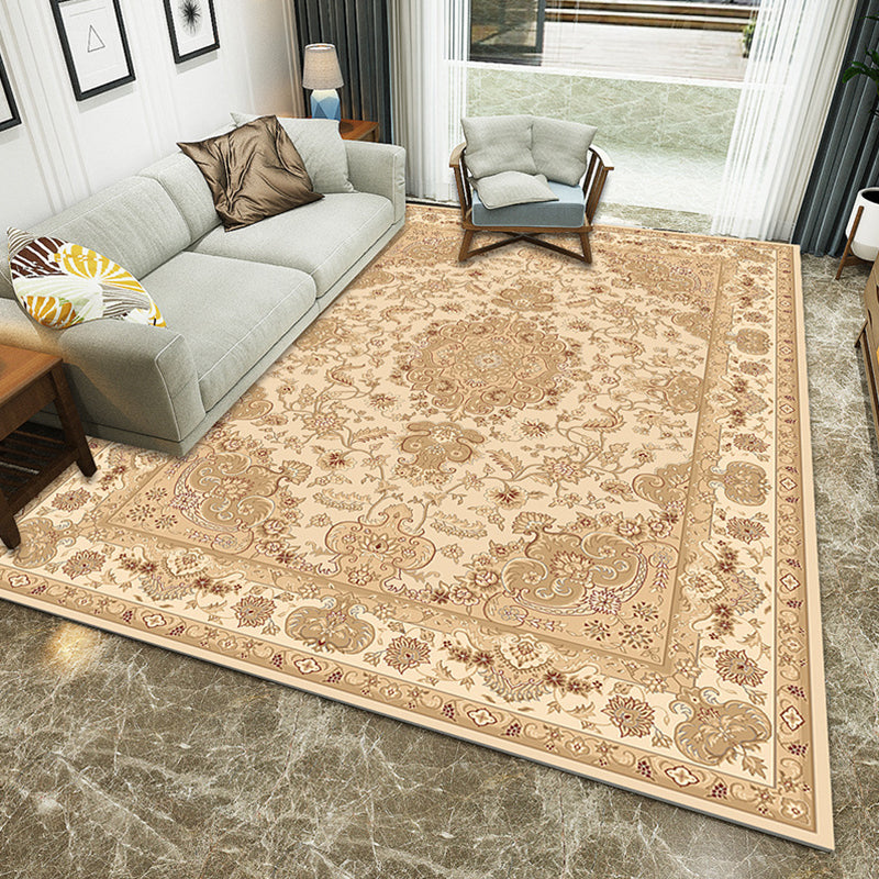 BowLift | Multicolored parlor rug Nostalgia floral pattern area rug non-slip backing washable rug