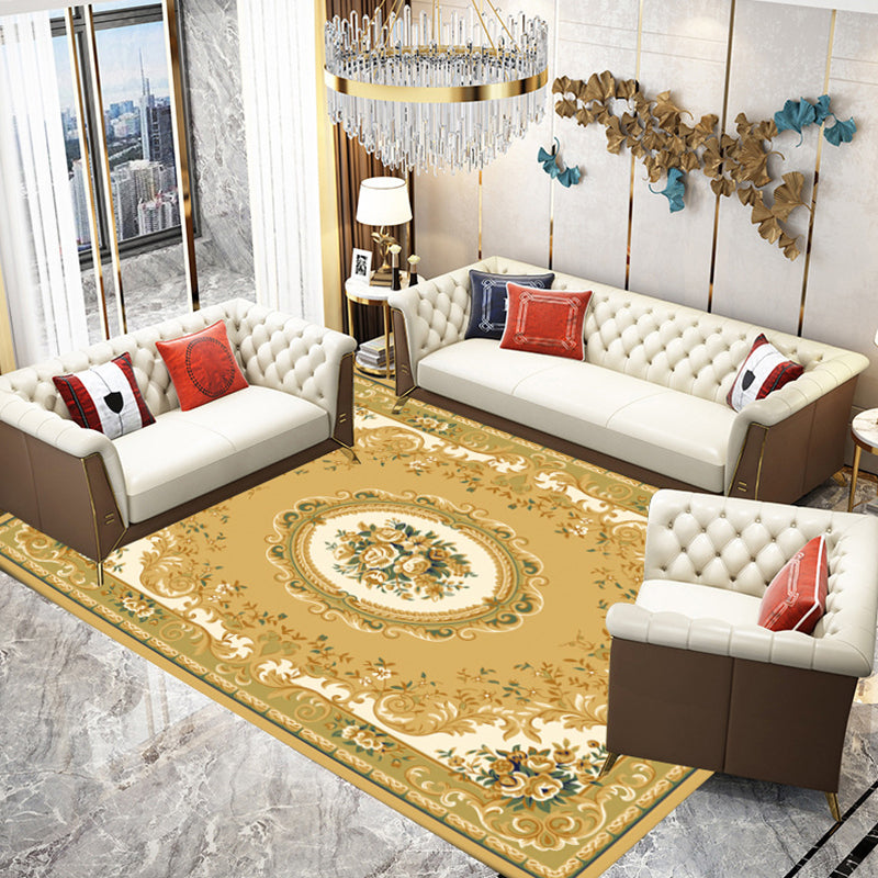 BowLift | Multicolored parlor rug Nostalgia floral pattern area rug non-slip backing washable rug