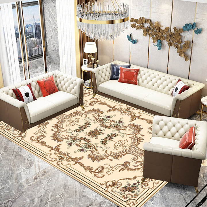 BowLift | Multicolored parlor rug Nostalgia floral pattern area rug non-slip backing washable rug