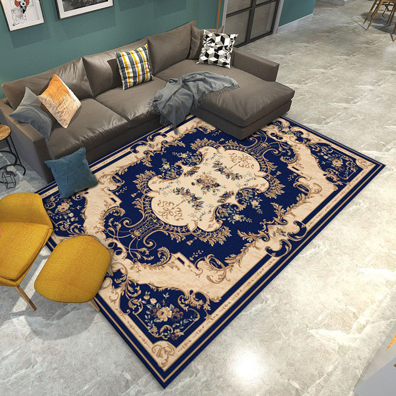 BowLift | Retro Living Room Rug Multicolored Flower Print Rug Polypropylene Non-Slip Backing Pet-Friendly Rug