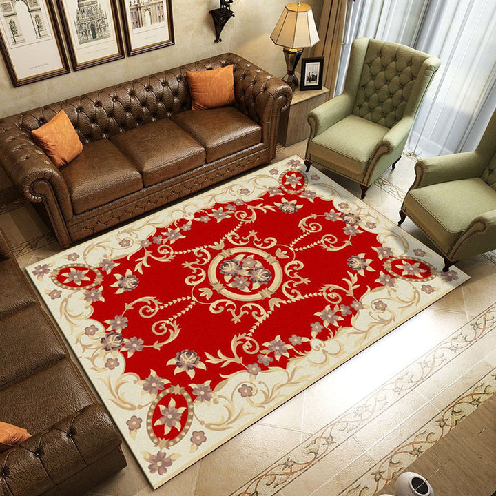 BowLift | Retro Living Room Rug Multicolored Flower Print Rug Polypropylene Non-Slip Backing Pet-Friendly Rug