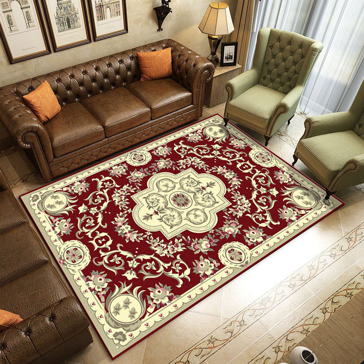 BowLift | Retro Living Room Rug Multicolored Flower Print Rug Polypropylene Non-Slip Backing Pet-Friendly Rug