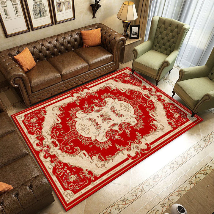 BowLift | Retro Living Room Rug Multicolored Flower Print Rug Polypropylene Non-Slip Backing Pet-Friendly Rug