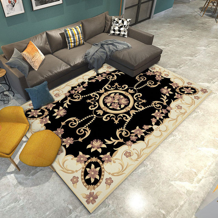 BowLift | Retro Living Room Rug Multicolored Flower Print Rug Polypropylene Non-Slip Backing Pet-Friendly Rug