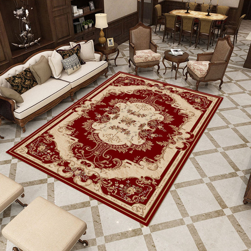 BowLift | Vintage Decorative Rug Multicolored Floral Print Polyester Area Rug Pet Friendly Stain Resistant Living Room Rug