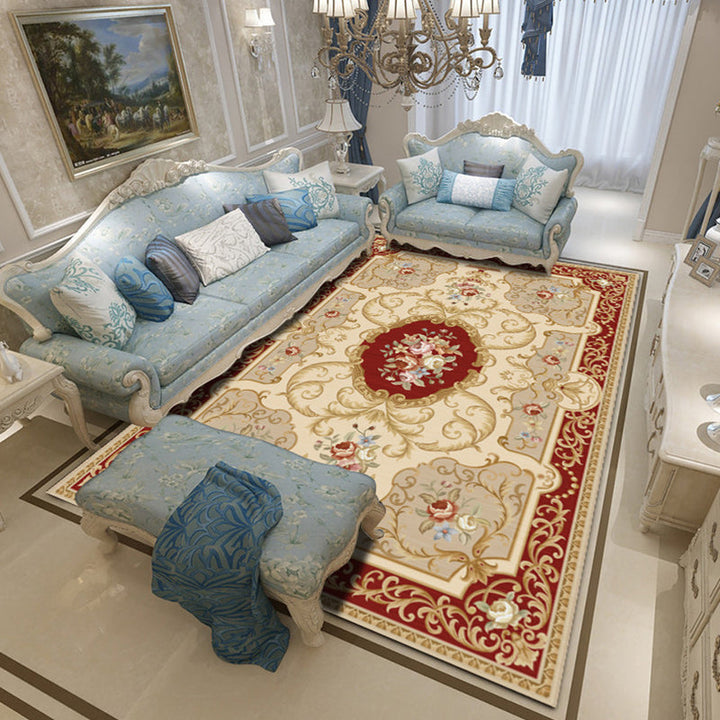 BowLift | Retro Living Room Carpet Multicolored Floral Pattern Indoor Carpet Polypropylene Non-Slip Machine Washable Carpet