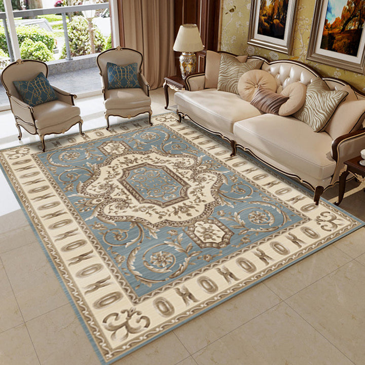 BowLift | Retro Living Room Carpet Multicolored Floral Pattern Indoor Carpet Polypropylene Non-Slip Machine Washable Carpet