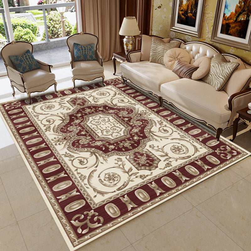 BowLift | Retro Living Room Carpet Multicolored Floral Pattern Indoor Carpet Polypropylene Non-Slip Machine Washable Carpet