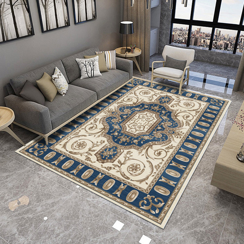 BowLift | Retro Living Room Carpet Multicolored Floral Pattern Indoor Carpet Polypropylene Non-Slip Machine Washable Carpet