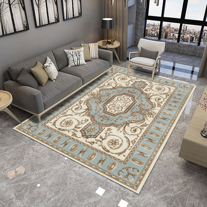 BowLift | Retro Living Room Carpet Multicolored Floral Pattern Indoor Carpet Polypropylene Non-Slip Machine Washable Carpet