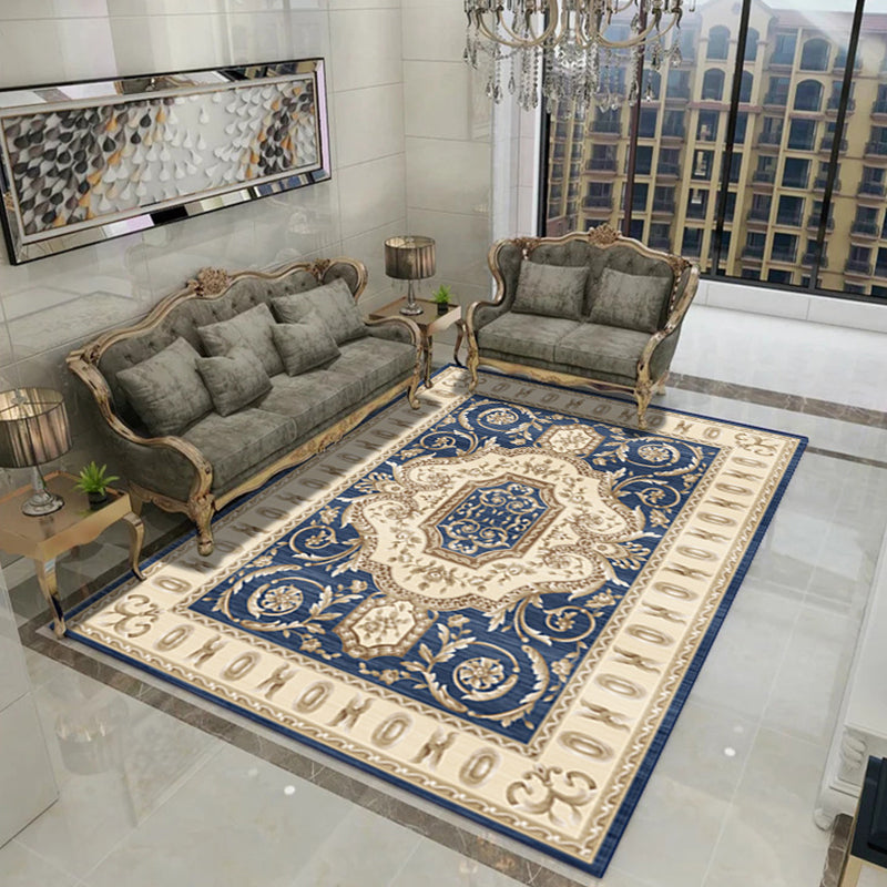 BowLift | Retro Living Room Carpet Multicolored Floral Pattern Indoor Carpet Polypropylene Non-Slip Machine Washable Carpet