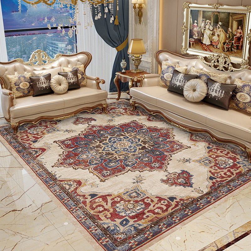 Moroccan Salon Rug Multicolor geometric pattern rug Polypropylene non-slip easy care rug | Bowlift