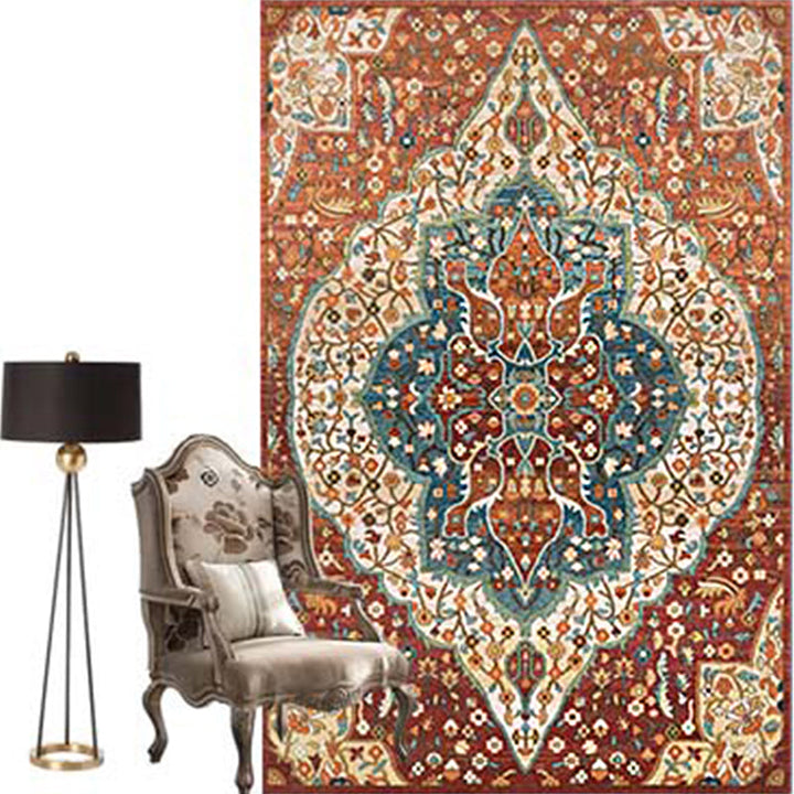Moroccan Salon Rug Multicolor geometric pattern rug Polypropylene non-slip easy care rug | Bowlift