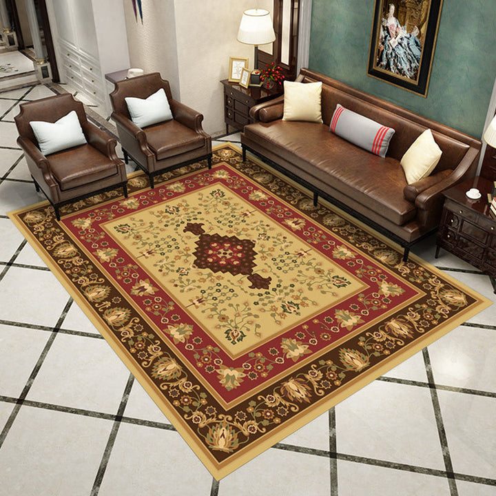 Western Living Room Rug Multi-Color Geo Print Area Rug Synthetic Non-Slip Back Pet-Friendly Rug | Bowlift