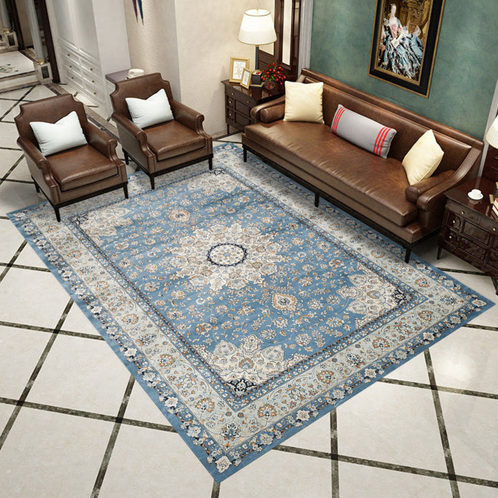 Western Living Room Rug Multi-Color Geo Print Area Rug Synthetic Non-Slip Back Pet-Friendly Rug | Bowlift