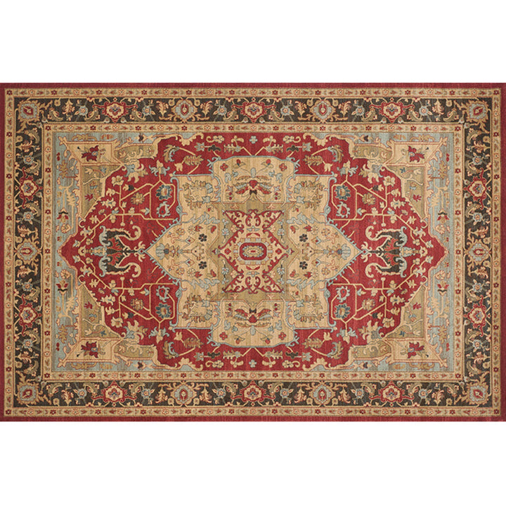 Western Living Room Rug Multi-Color Geo Print Area Rug Synthetic Non-Slip Back Pet-Friendly Rug | Bowlift