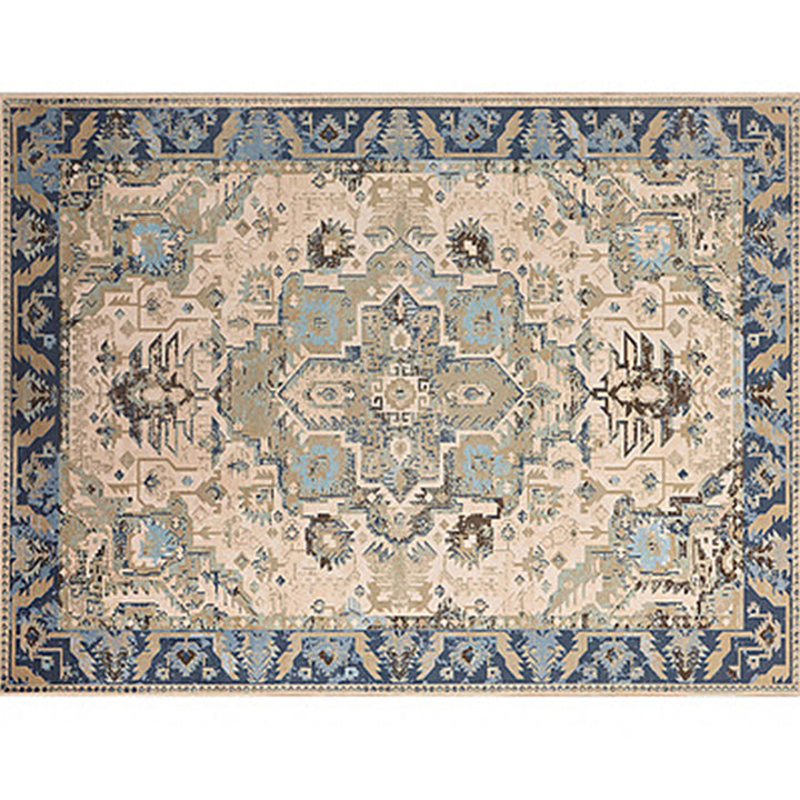 Lässiger Shabby Chic Teppich Bunt Geometrisches Muster Teppich Rutschfeste Rückseite Fleckenresistenter Teppich für den Raum | Bowlift