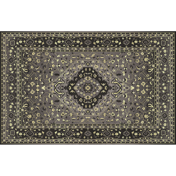 BowLift | Retro geometric pattern carpet multicolored synthetic area carpet non-slip pet-friendly washable carpet for room