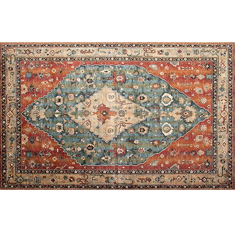 BowLift | Retro geometric pattern carpet multicolored synthetic area carpet non-slip pet-friendly washable carpet for room