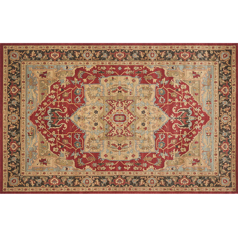 BowLift | Retro geometric pattern carpet multicolored synthetic area carpet non-slip pet-friendly washable carpet for room