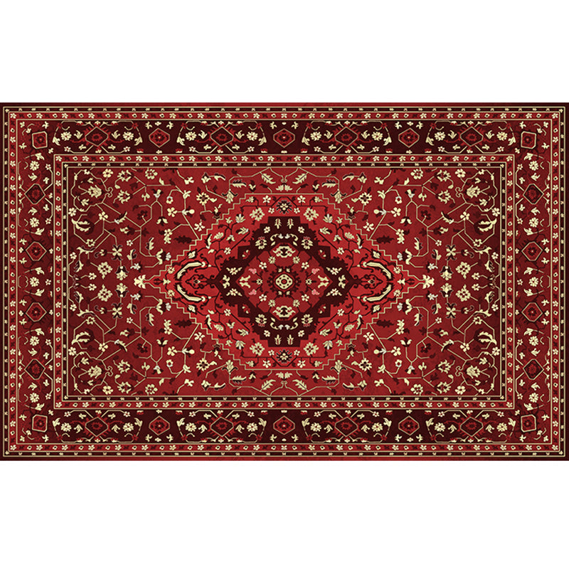 BowLift | Retro geometric pattern carpet multicolored synthetic area carpet non-slip pet-friendly washable carpet for room