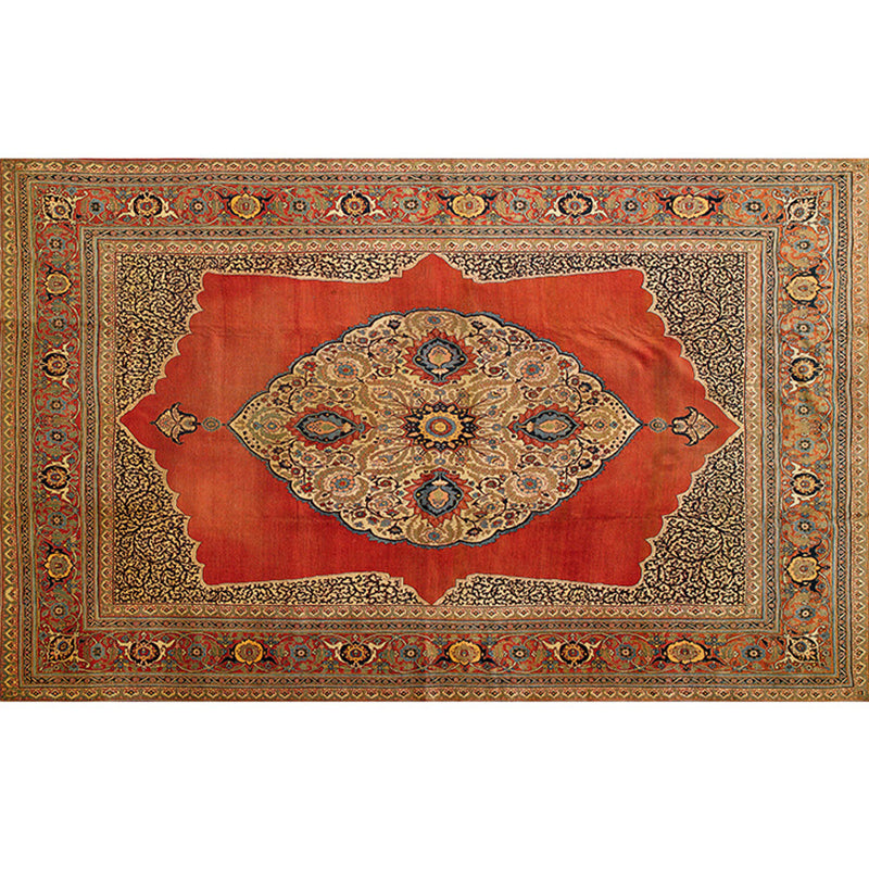 BowLift | Retro geometric pattern carpet multicolored synthetic area carpet non-slip pet-friendly washable carpet for room