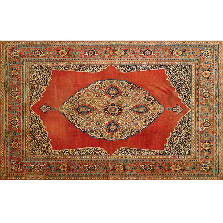 BowLift | Retro geometric pattern carpet multicolored synthetic area carpet non-slip pet-friendly washable carpet for room