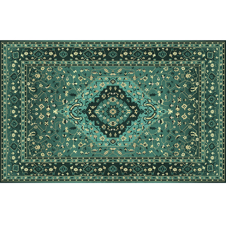 BowLift | Retro geometric pattern carpet multicolored synthetic area carpet non-slip pet-friendly washable carpet for room
