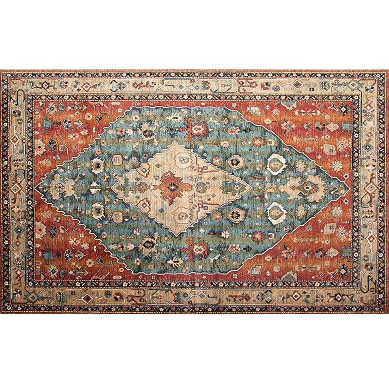 BowLift | Retro geometric pattern carpet multicolored synthetic area carpet non-slip pet-friendly washable carpet for room