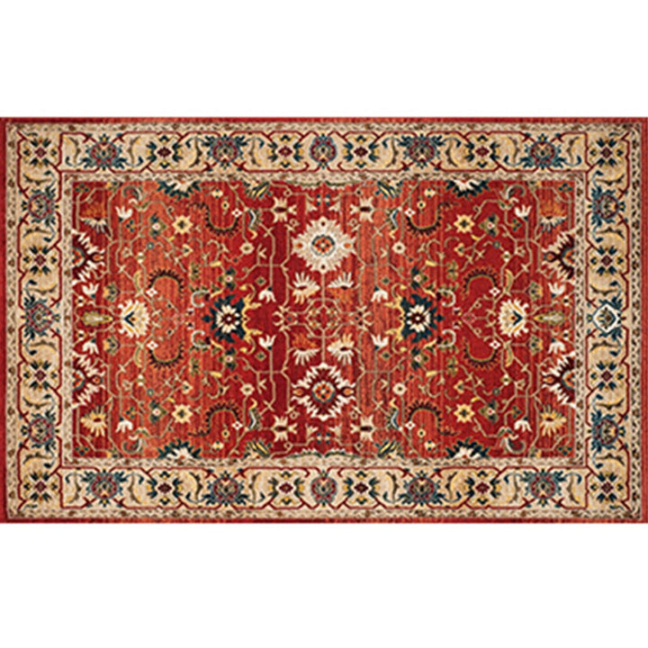 BowLift | Retro geometric pattern carpet multicolored synthetic area carpet non-slip pet-friendly washable carpet for room