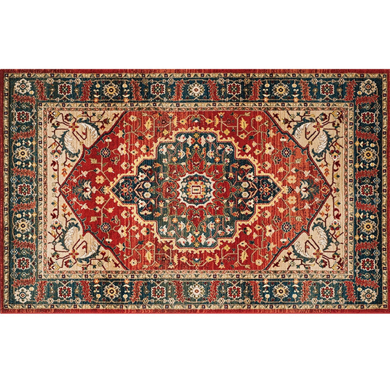 BowLift | Retro geometric pattern carpet multicolored synthetic area carpet non-slip pet-friendly washable carpet for room