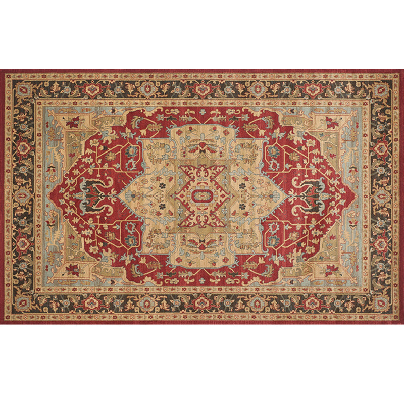 BowLift | Retro geometric pattern carpet multicolored synthetic area carpet non-slip pet-friendly washable carpet for room