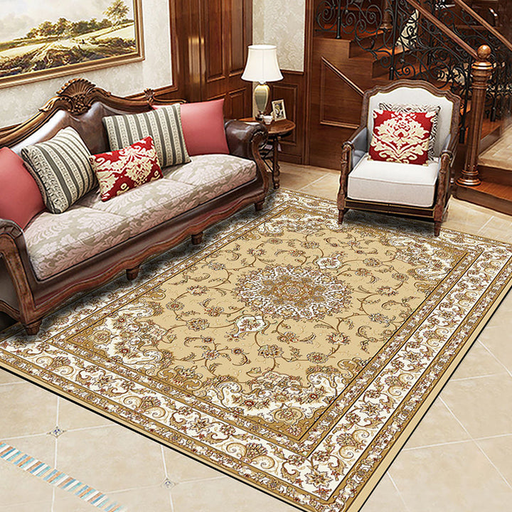 BowLift | Chinese Living Room Rug Multicolored Geometric Printed Area Rug Polyester Non-Slip Pet-Friendly Indoor Rug