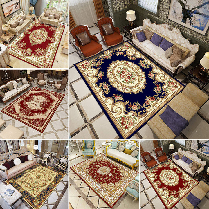 BowLift | Multicolored Living Room Rug Olden Floral Print Rug Polyester Non-slip Machine washable Rug