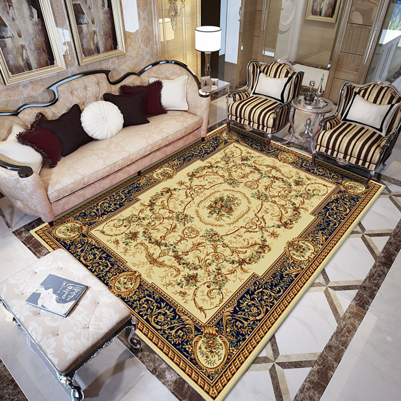 BowLift | Multicolored Living Room Rug Olden Floral Print Rug Polyester Non-slip Machine washable Rug