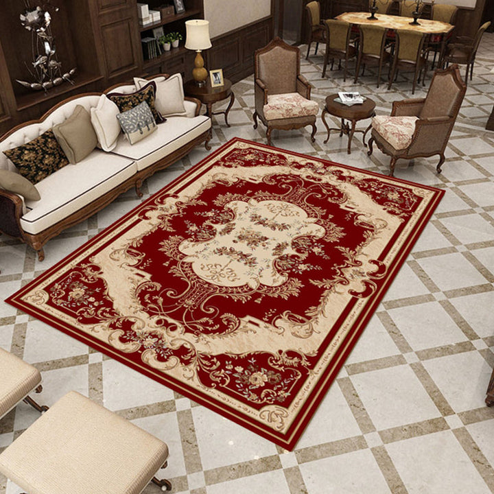 BowLift | Multicolored Living Room Rug Olden Floral Print Rug Polyester Non-slip Machine washable Rug