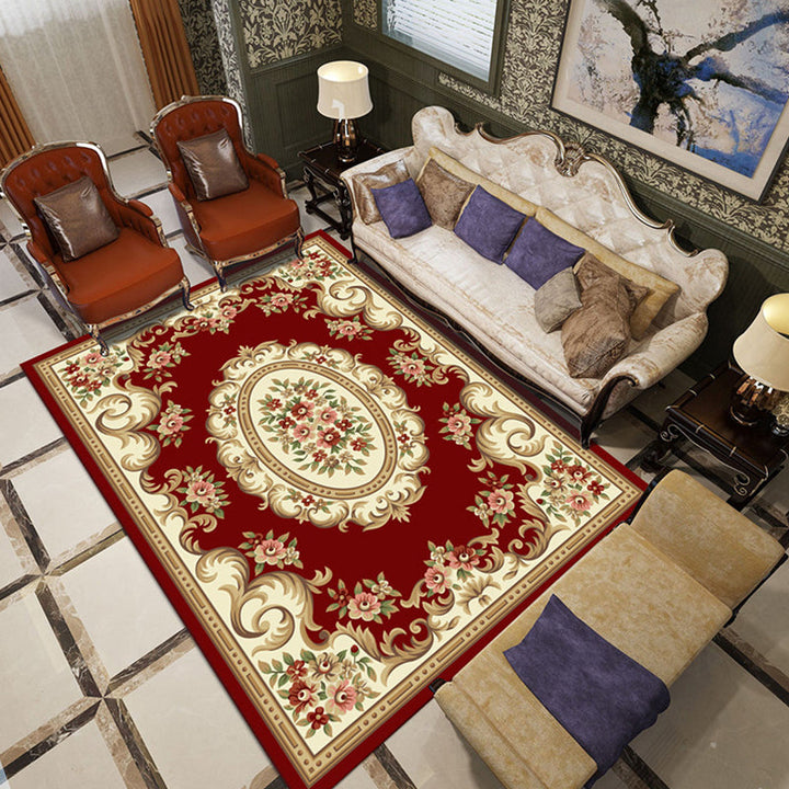 BowLift | Multicolored Living Room Rug Olden Floral Print Rug Polyester Non-slip Machine washable Rug
